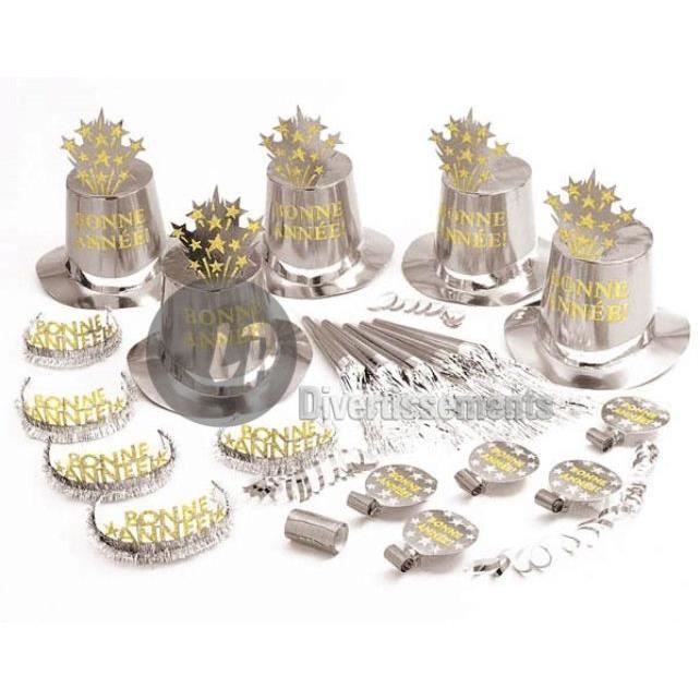 kit party bonne année argent pour 10 personnes
