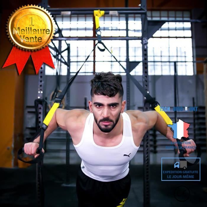 Sangle sport musculation étirable élastique fitness 145-200CM réglable entraînement intérieur extérieur supporte 181,4KG fonctions
