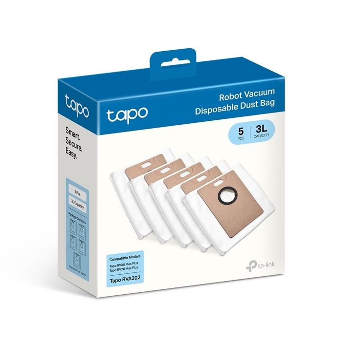 Tapo RVA202 Sac à poussière jetable pour aspirateur robot 5 pièces 60 Jours sans vidange - vue 2