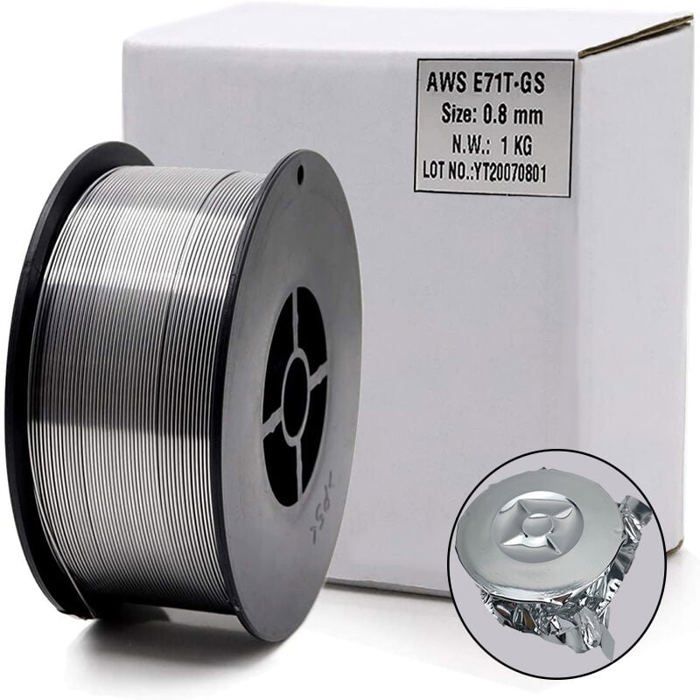 Fil à Souder MIG Sans Gaz YESWELDER - E71T-GS 1.0mm - Bobine 0.9kg - Pour Acier Doux