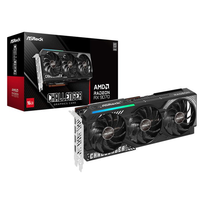 Carte graphique - ASRock - Radeon RX 9070 Challenger - 16 Go GDDR6 - Overclocking - 7680 x 4320