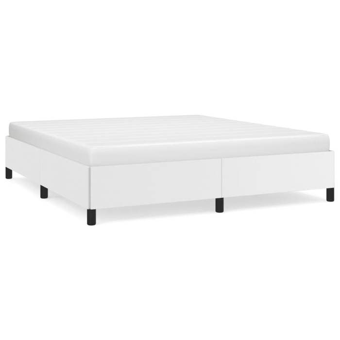 SOLDES dAutomneCadre de lit 2 Personnes - lattes de contreplaqué - blanc 160x200 cm similicuir - HOMEFR6796