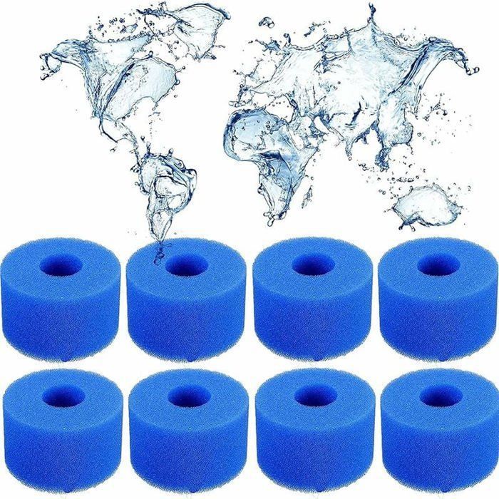 Filtres mousse spa - YYV type S1 compatible Intex S1 réutilisables multicolore 8 pièces - filtres Étiquette