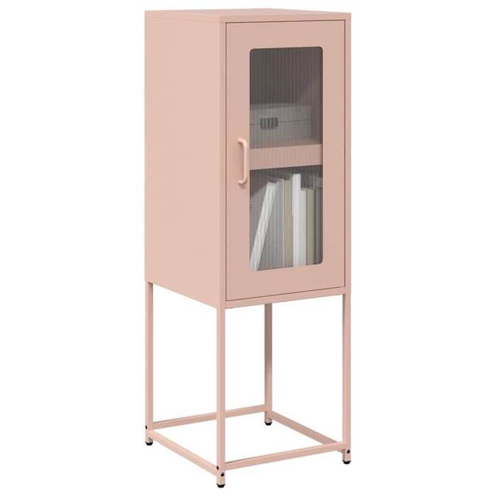 Rose Buffet de rangement - Vitrine bahut - armoire console Pour cuisine rose 36 x 39 x 107cm acier laminé à froid 6462784