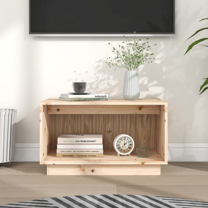 2024 MODERNE Meuble TV Table TV - 60x35x35cm - Su Meuble TV 60x35x35cm - Bois de pin massif ABHT 8808588
