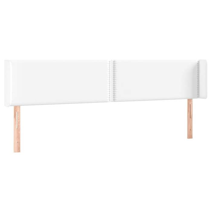 Tête de lit design - VIDAXL - Blanc - 203x16x78/88 cm - Similicuir - Oreilles incluses - Hauteur réglable