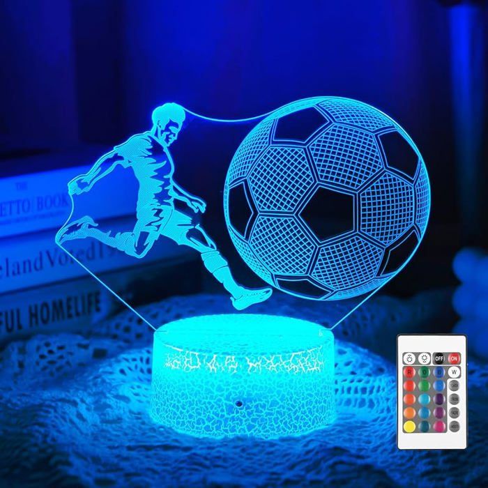 Football Forme Lampe 3Dcadeaux de décoration de chambre pour garçons et filles Football-2 Multicolore LAMPE DECORATIVE
