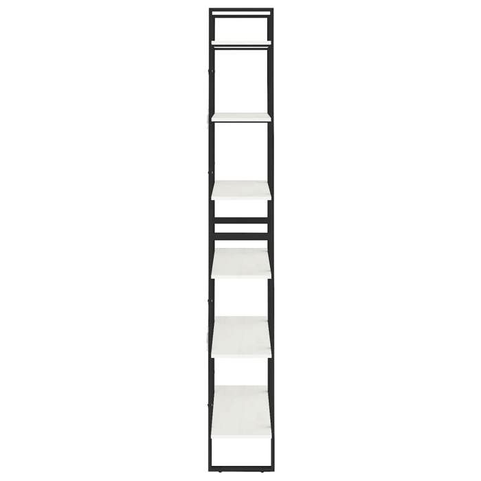 Bibliothèque SOLOMOON CHIC Armoire haute Blanc 80x30x210 cm Bois de pin solide BB208