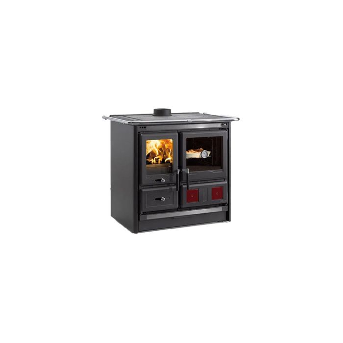Cuisinière à bois - Rosa L16 Steel - acier émaillé - four 55 L - postcombustion & double vitrage