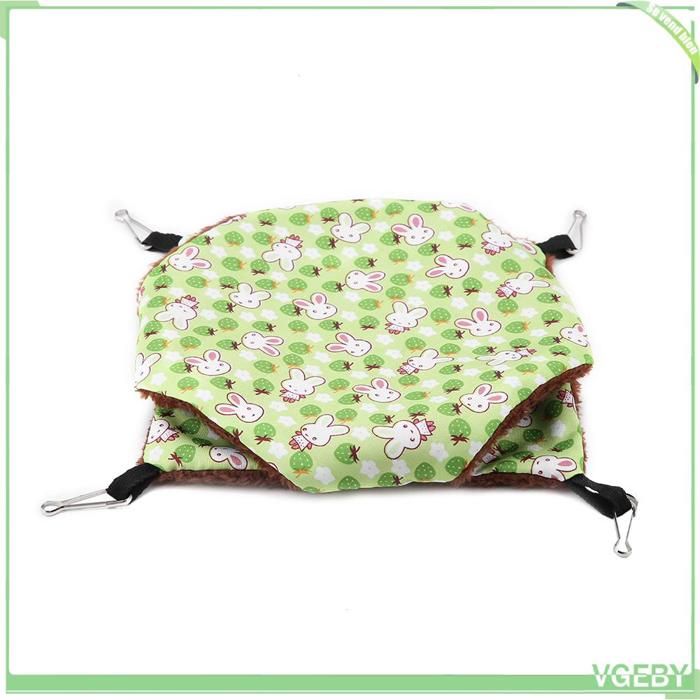 Hamac de petits animaux - FAFEICY - Hamac Doux Double Couche - Vert - Carré 20×20 cm - Tissu doux
