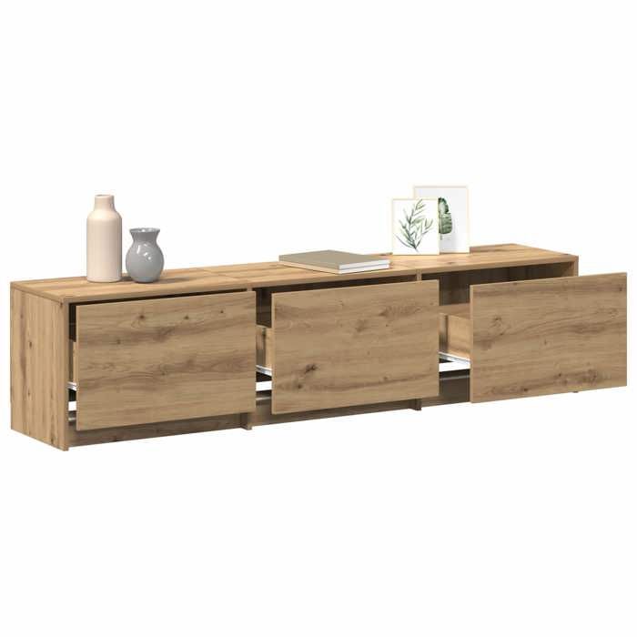 CHIC Sienne Meuble TV Moderne - ZENCORE - MEUBLE DE SEJOUR - Cabinet TV - Chêne artisanal 165x34x40cm - Bois dingénierie 4654
