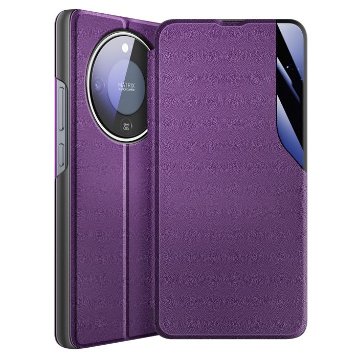 Étui Clapet pour Honor Magic 8 Lite Conception Bi-Matière avec Fonction Support Violet