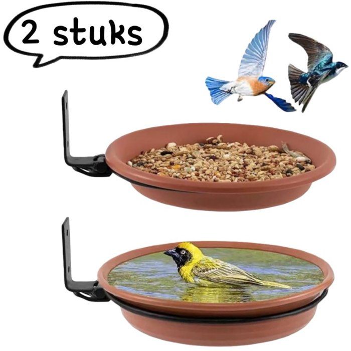 Mangeoire à Oiseaux Suspendue Extérieure Lot de 2 17cm et 20cm Bassin pour Oiseaux pour Jardin Balcon