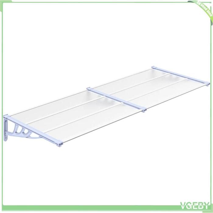 Auvent de porte - FAFEICY - 153693 - Gris et transparent - 239 x 90 x 275 cm - Polycarbonate