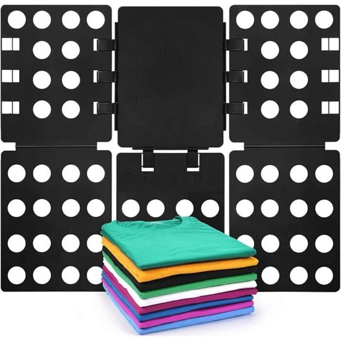Planche à Pliage pour Vêtements - Noir - Plieur Universel T-Shirts/Chemises (Enfants & Adultes) - Pliage Rapide et Facile
