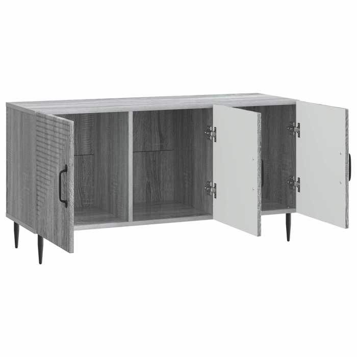 Meuble TV - vidaXL - bois dingénierie - sonoma gris - pieds en métal - style vintage - 99 x 345 x 50 cm 237zug87v