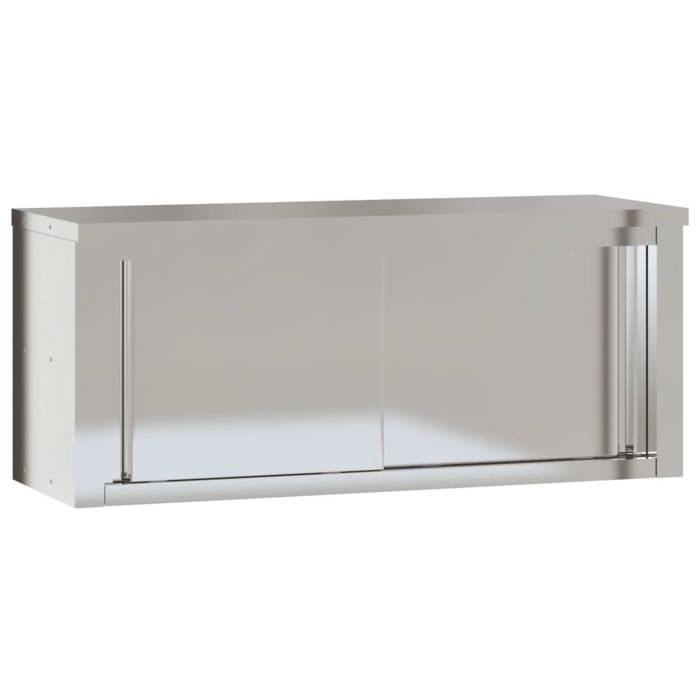 Moderne Armoire murale de cuisine avec portes coulissantes inox Stockage des aliments @EU64882