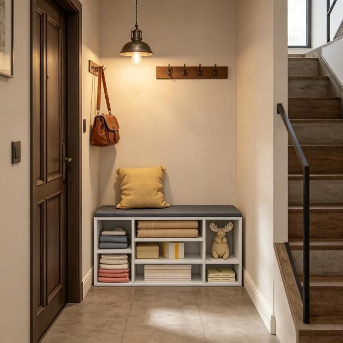 Banc de rangement - Gris et Blanc - Lin et Bois - 103 5x30x48 cm - Poids 16 4 kg - Charge maximale 200 kg