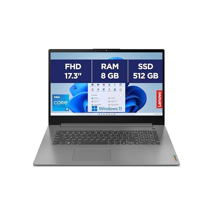 Lenovo IdeaPad 3 17IRU7 Ordinateur Portable 17.3'' FHD Intel Core i5 RAM 8Go SSD Intel Iris XE Graphics Windows 11 Home Clavier AZERTY Français