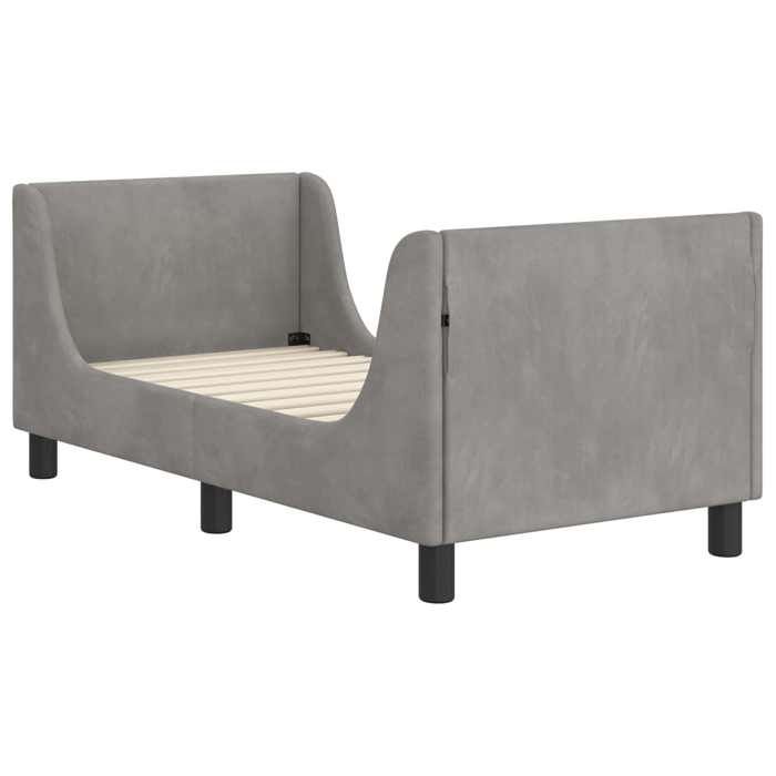 Structure de lit - HAOSHOP - Cadre de lit pour tout-petit avec tête de lit Gris clair&01_114669