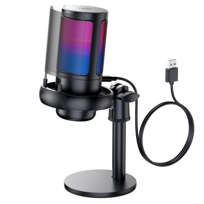 Noir-Microphone de jeu à condensateur USB, micro PC pour podcasts, vidéos,  streaming, silencieux rapide, filt - Cdiscount TV Son Photo