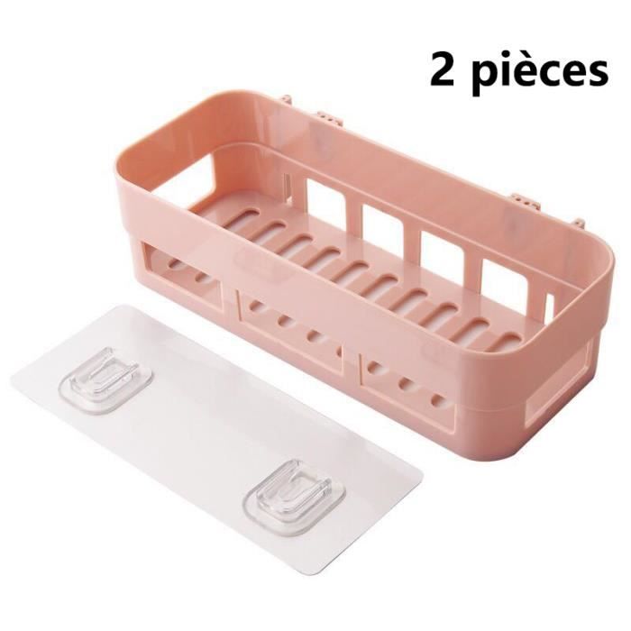 Étagère murale - Salle de bain - Rose - Sans perforation - Facile à installer