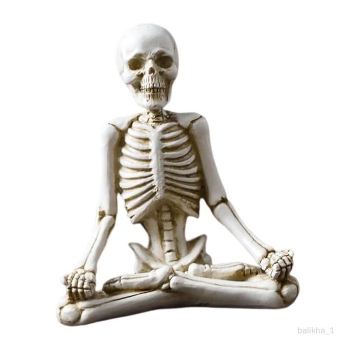 Résine Yoga Crâne Statue Figurine Squelette Figure Méditation Sculpture
