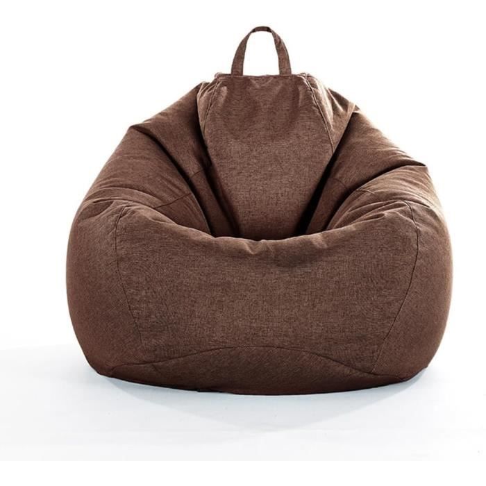 FANSU Pouf Poire Sans Remplissage - Lin Couleur Unie Pour Enfant Ado Adulte, Salon Chambre, Uniquement Housse Sac Haricots, Polyvalent De Rangement (XL, Gris Foncé