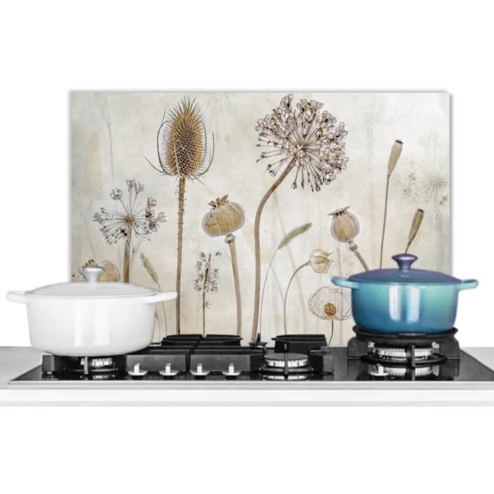 Crédence De Cuisine En Aluminium - Motif Marbre Noir Et Or - 70x50 Cm, Résistante à La Chaleur - 8