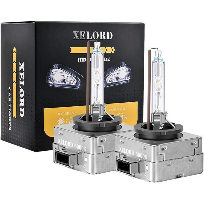 XELORD Lampe Halogène H7 55W 12V 5000K Ampoules De Phare,Super Blanc,2  Pièces