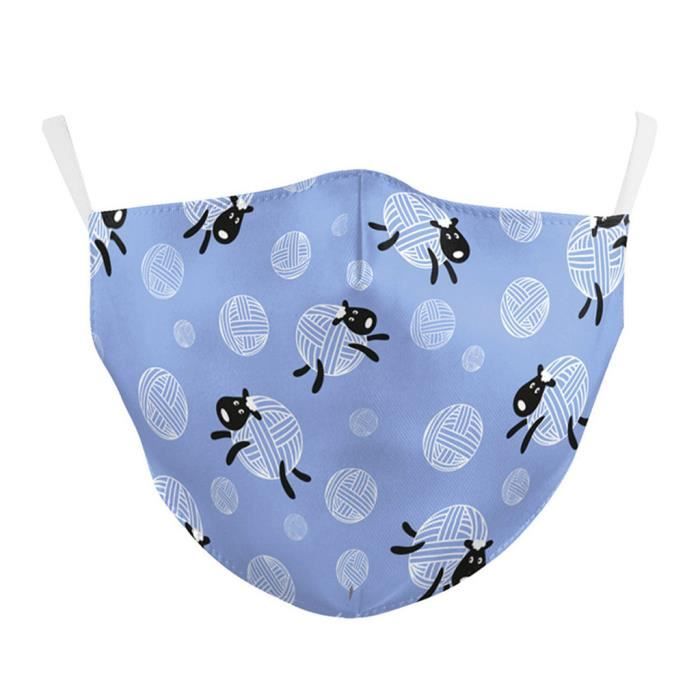 Masque De Protection Enfant - Motif Chats, Filtre HEPA Aux Ions D'Argent, Taille 11E
