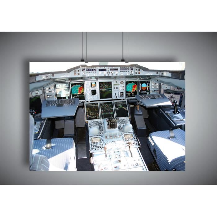 Poster Cockpit plane avion Airbus A380 Aircraft Poster Cockpit plane avion Airbus A380 Aircraft