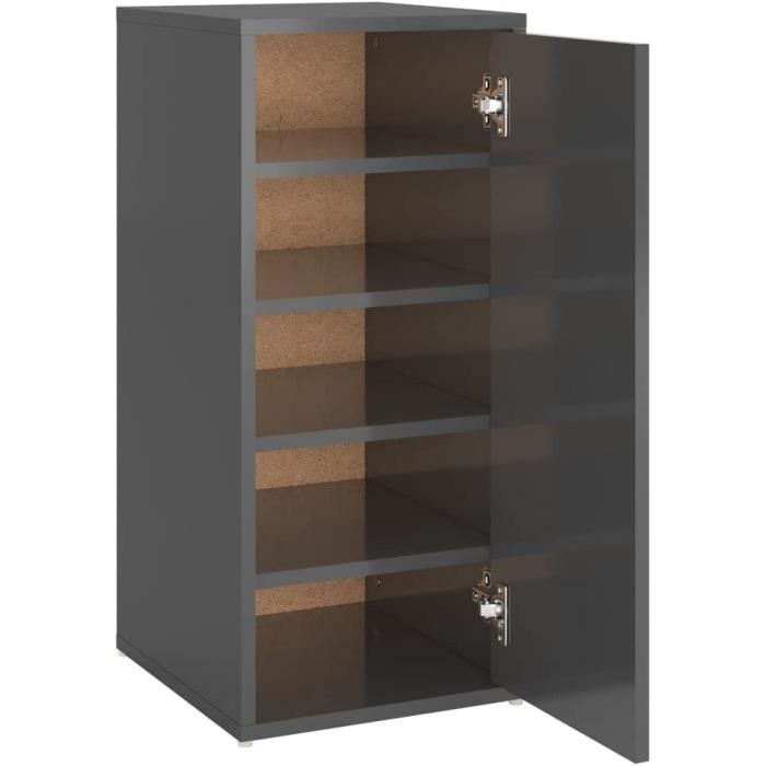 Organisateur De Chaussures 16 Paires - 44x44x29 Cm, Gris - Compartiments Réglables, Couvercle Transparent - 2