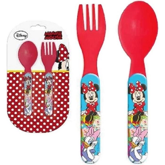 Couverts Minnie Disney 2 Pieces Plastique Rouge Fourchette Cuillere Repas Bebe Fille Cdiscount Puericulture Eveil Bebe