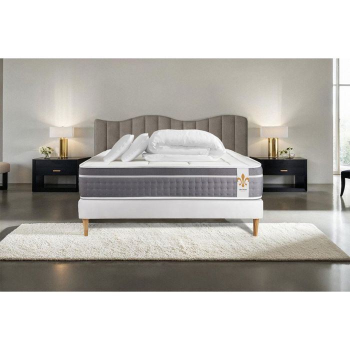Pack Trente 200 x 200 cm sommier Kit Blanc