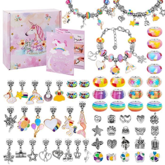Cadeau Fille 6 7 8 9 10 11 12 Ans,Kits de Bijoux et Perles pour Enfants  Jouet Fille 5 6 7 8 9 10 Ans Fille Cadeau Noël Bracelet Kit