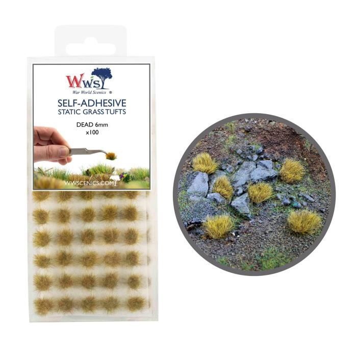 wws 100 Touffes Autocollantes d’Herbe Statique Hiver de 6 mm 