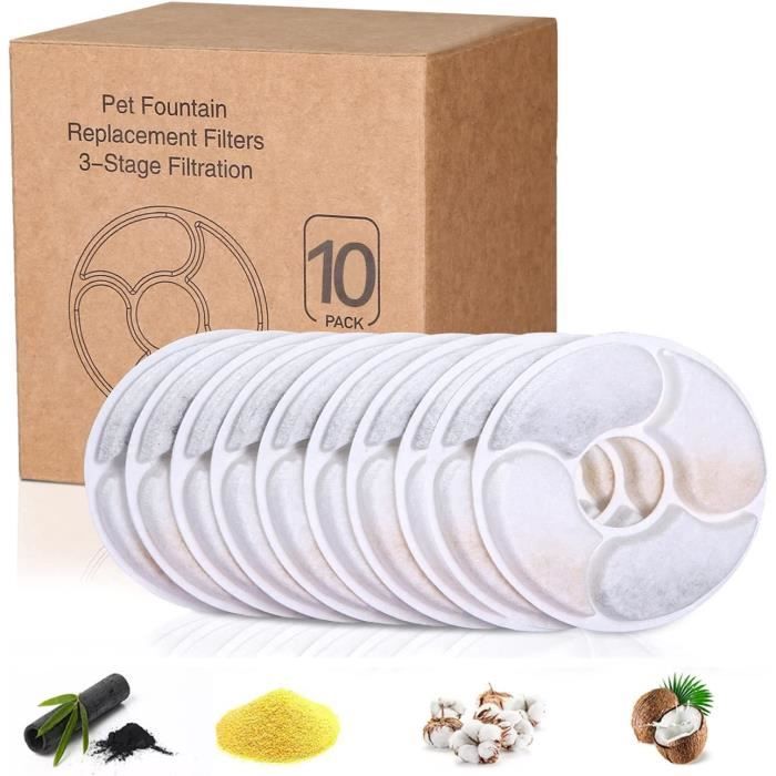 Lot De 16 Filtres Fontaine Eau Chat Petlibro - Compatible PLWF005/105/115, Avec éponges, Filtration 4 étapes