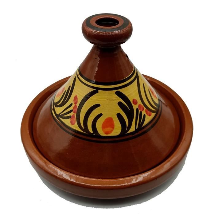 Etnico Arredo Tajine Pentola Terracotta Piatto Decorato Marocchino Tunisino XL 32cm 2910201131 