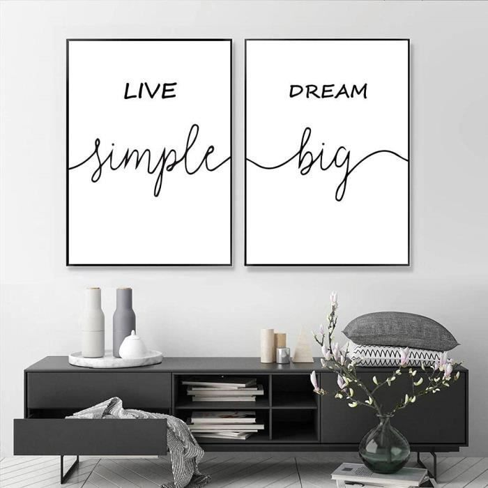 Citations Positives Affiches Et Citation Minimaliste Art Toile Tableau Peinture Pour Salon Murale Tableaux Calligraphie Affiche De Cdiscount Maison