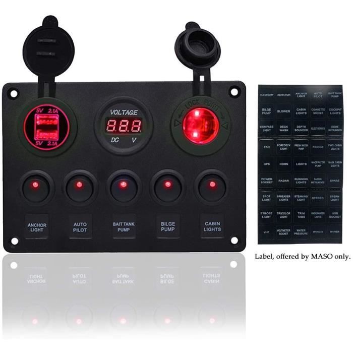Chargeur USB 12V Pour Bateau – Prise Marine Avec Interrupteur, PD 3.0 Et Double Port QC 3.0