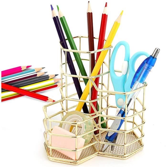 Pot à crayons en métal l'école Pot à crayons en métal or rose Porte-pinceau Organisateur de Rangement pour Maquillage pour Bureau la maison