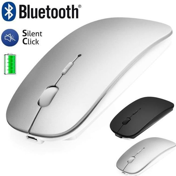 Souris Bluetooth Sans Fil – Mini Souris – Compatible Macbook-iPad-iPhone-Android – Silencieuse – Optique