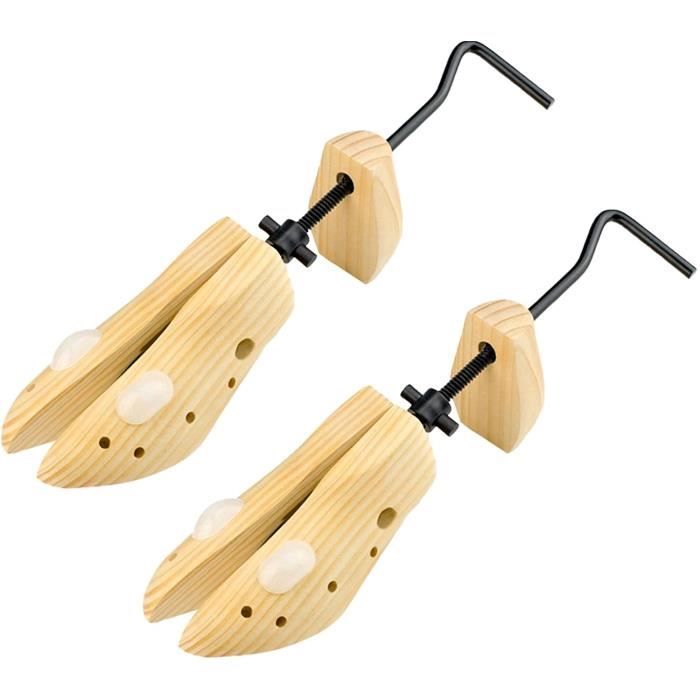Embauchoirs à Chaussures Réglables - Lot De 2 - En Bois De Pin - Pour Homme Et Femme - Ajustement Longueur Et Largeur