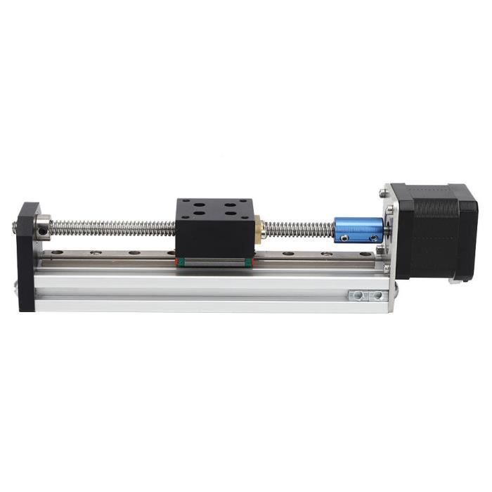 Table Linéaire Manuelle 75 Mm - Guidage Rail Linéaire En Alliage Aluminium - Capacité 10 Kg - Pour Mécanique, Automatisation