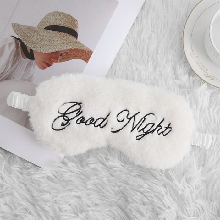 Masque De Sommeil Doublé Peluche Et Satin - Couleur Blanc - Neuf Avec Emballage