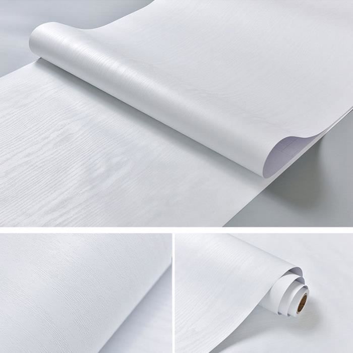 CiCiwind Papier peint autocollant Motif fleurs 41 x 300 cm Blanc Feuille de papier peint épais Film autocollant imperméable En vinyle Pour mur armoire
