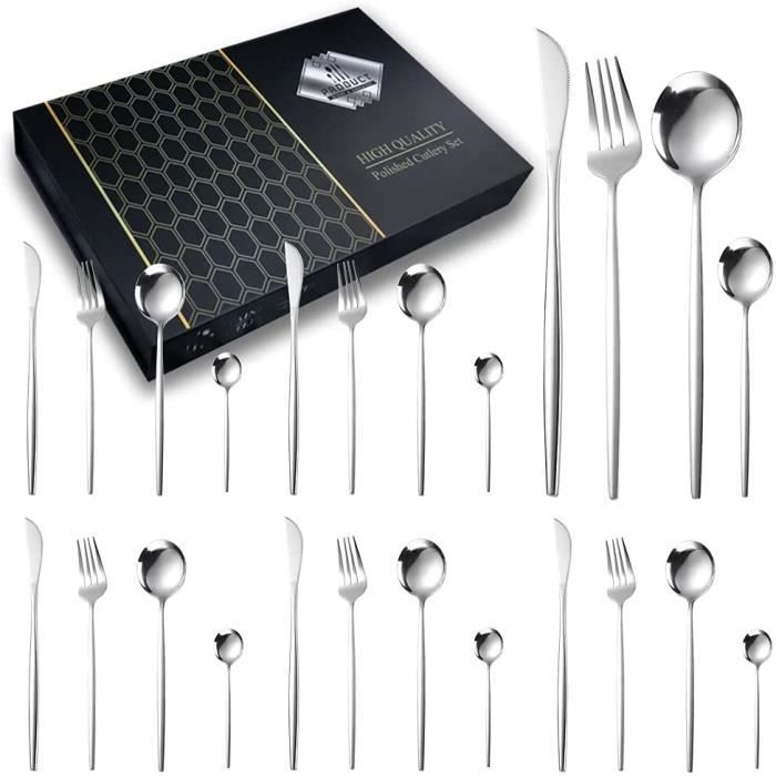Set De Couverts Comas Atlantida - 24 Pièces - Acier Inoxydable - Gris Argenté