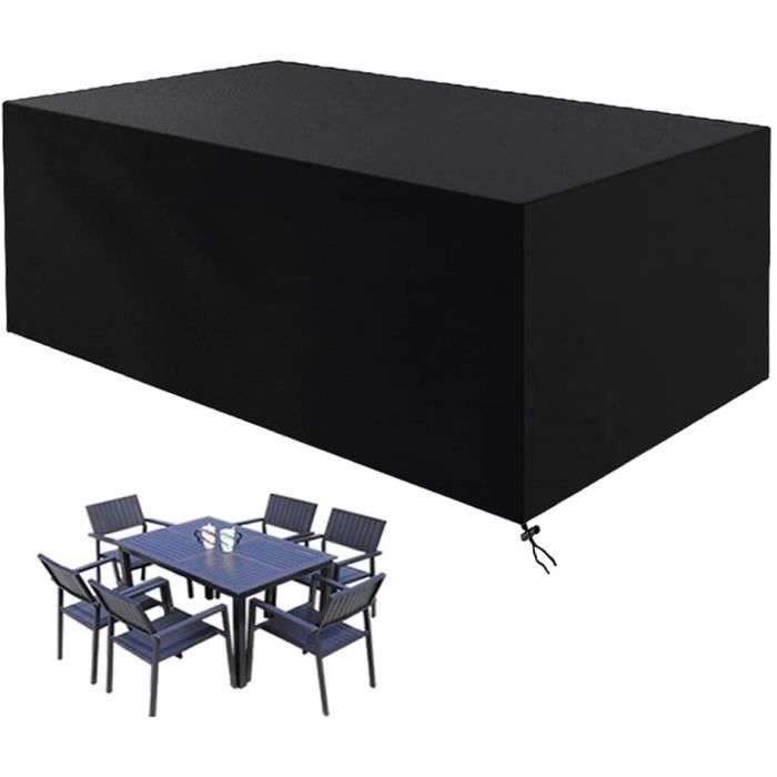 Housse De Protection Table Jardin LAMUNI 150x90x75cm - Bâche Salon Extérieur Imperméable 420D