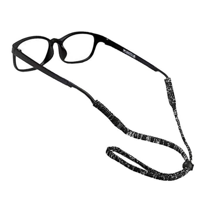 Cordon à Lunettes Sport pour Enfant Adulte Réglable Antidérapant Noir Noir  - Achat / Vente cordon de lunettes Mixte Enfant - Cdiscount